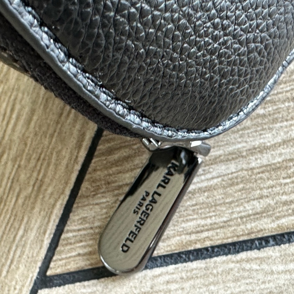 Karl Lagerfeld Textured Black Leather Crossbody Bag - Picture 5 of 12